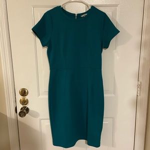 H&M short sleeve green zipper dress
